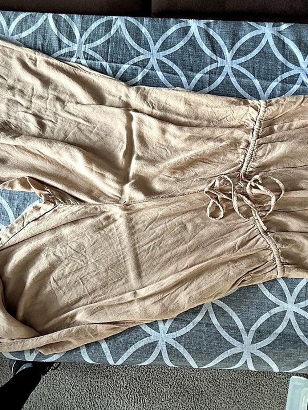 Venus Maxi sleeveless romper in beige Size Medium